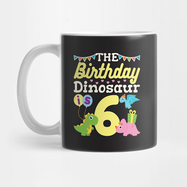 Kids Dinosaur Birthday Shirt - 6th Birthday by redbarron